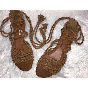JOIE ▸ ‘falk’ tan suede gladiator sandals
